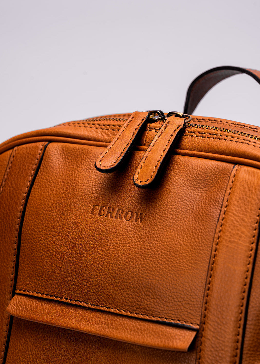 FERROW backpack gold full-grain calfskin