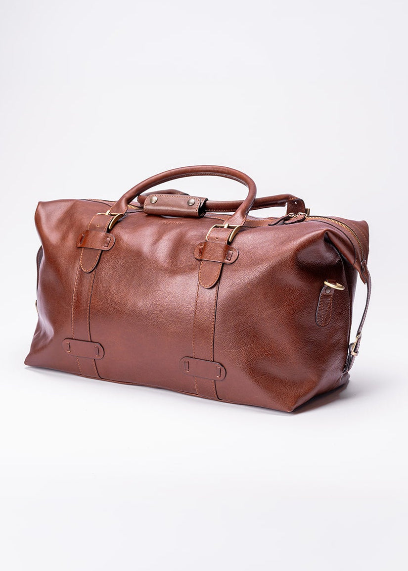 FERROW travel bag brown full-grain calfskin