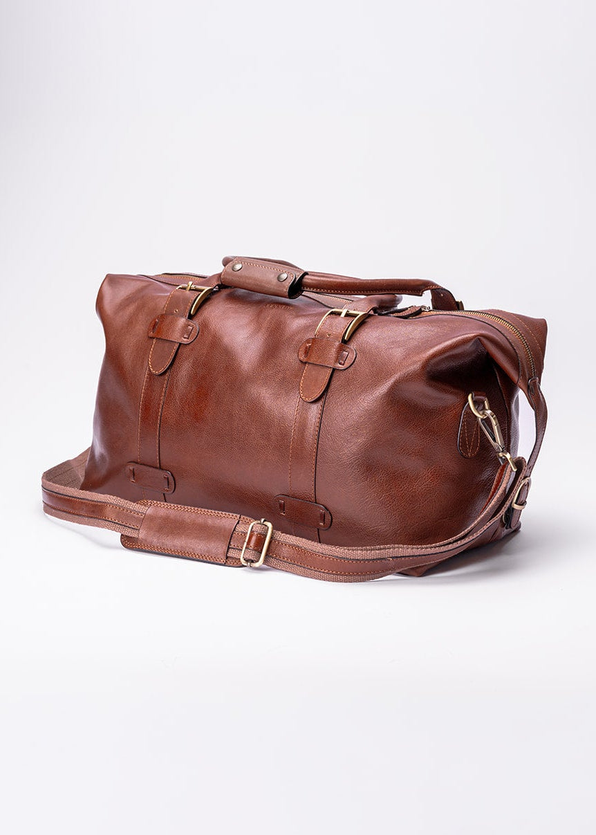 FERROW travel bag brown full-grain calfskin