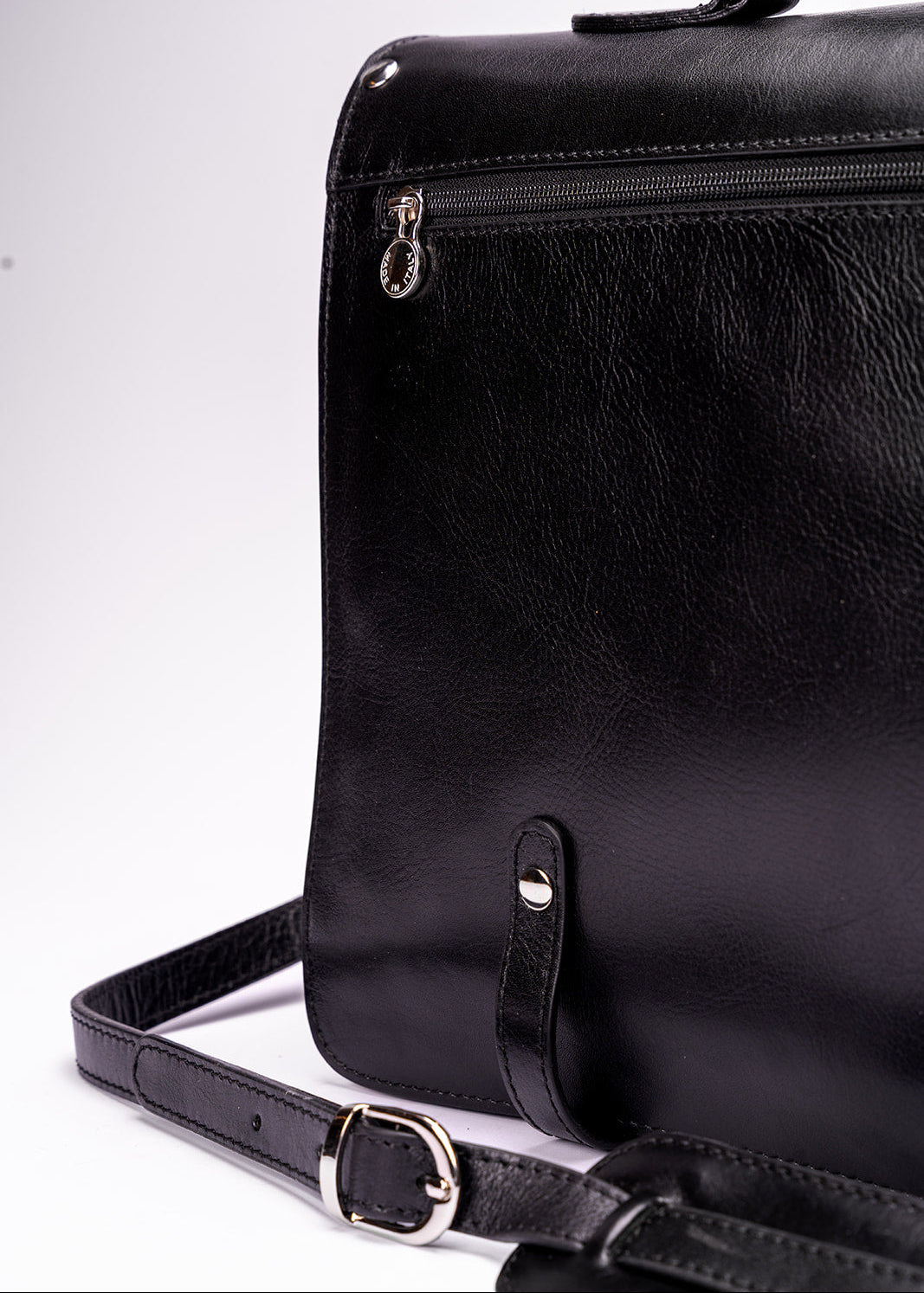 FERROW briefcase black full-grain calfskin leather