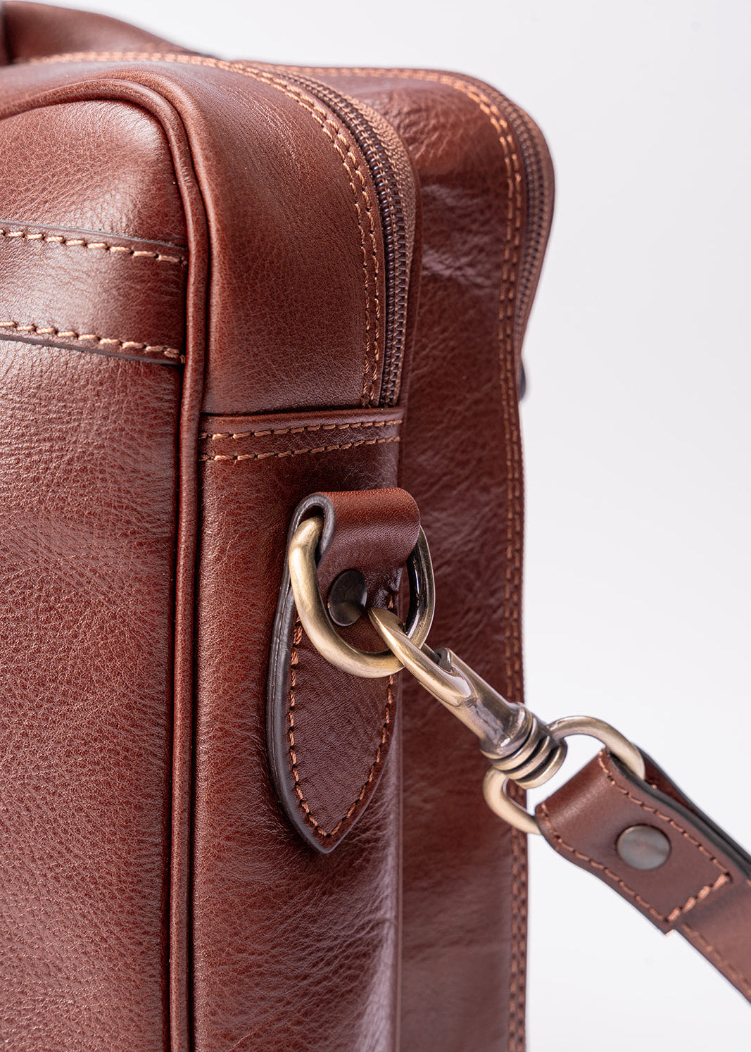 FERROW briefcase brown full-grain calfskin