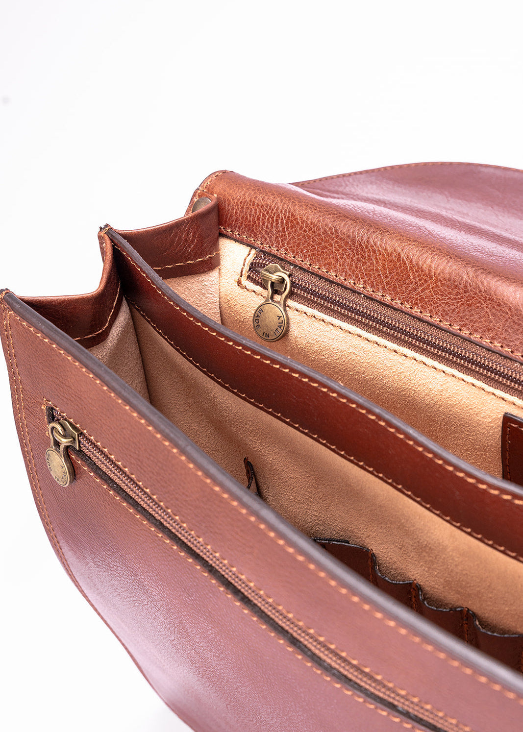 FERROW briefcase brown full-grain leather