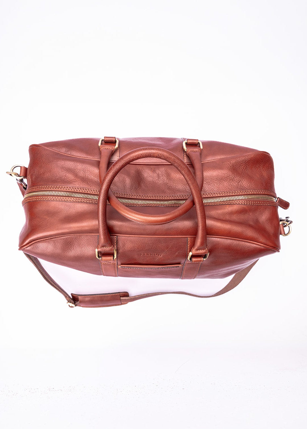 FERROW travel bag brown full-grain calfskin