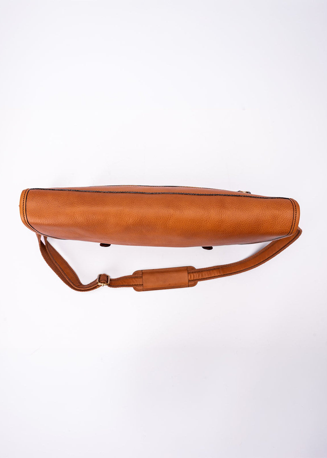 FERROW messenger bag brown full-grain calfskin