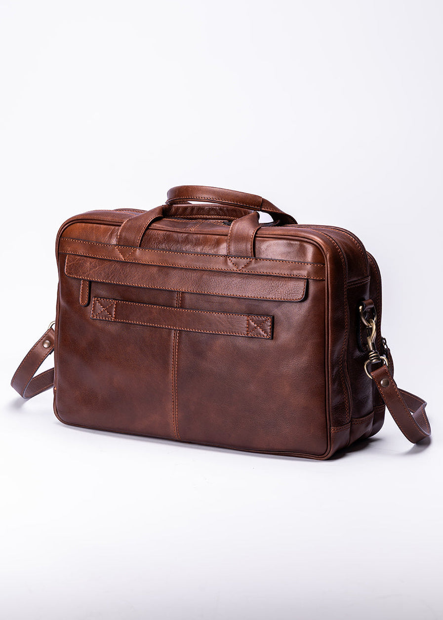 FERROW briefcase chestnut full-grain leather
