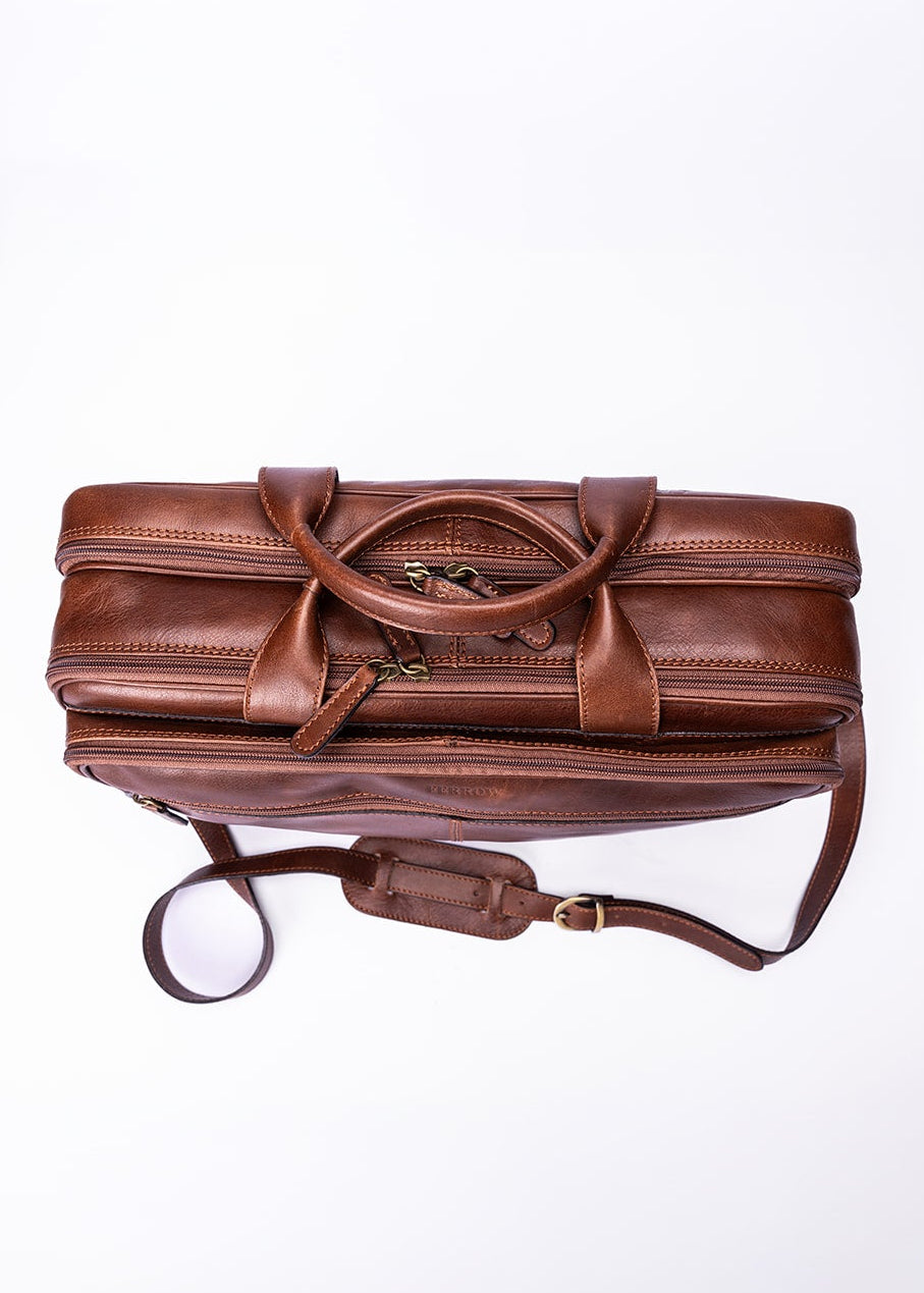 FERROW briefcase chestnut full-grain leather