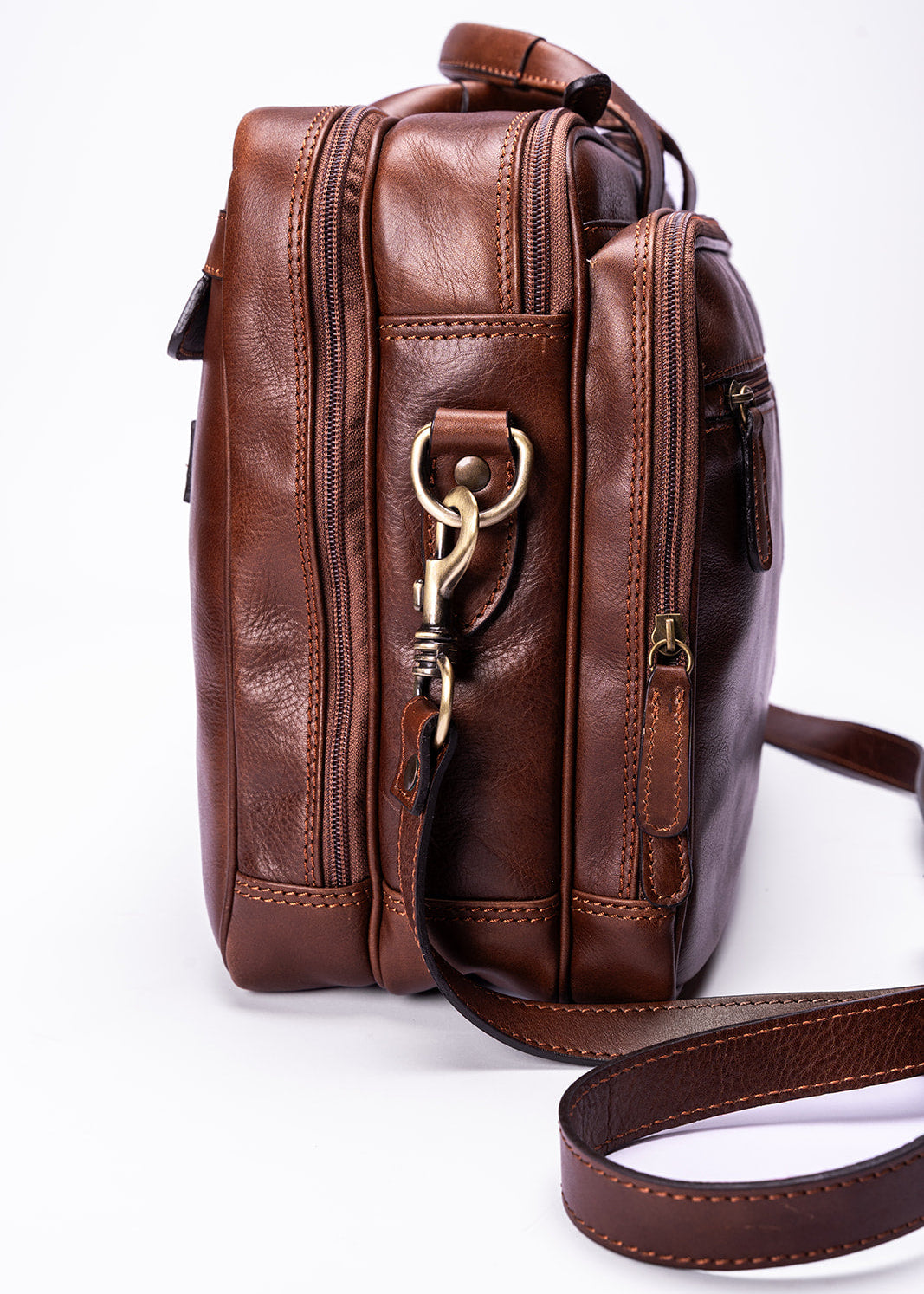 FERROW briefcase chestnut full-grain leather