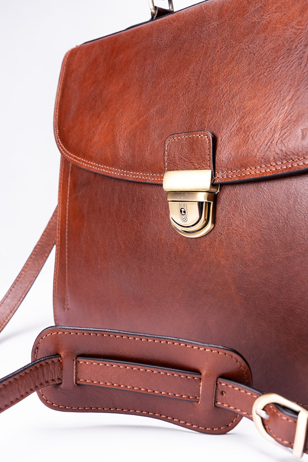 FERROW briefcase brown full-grain leather