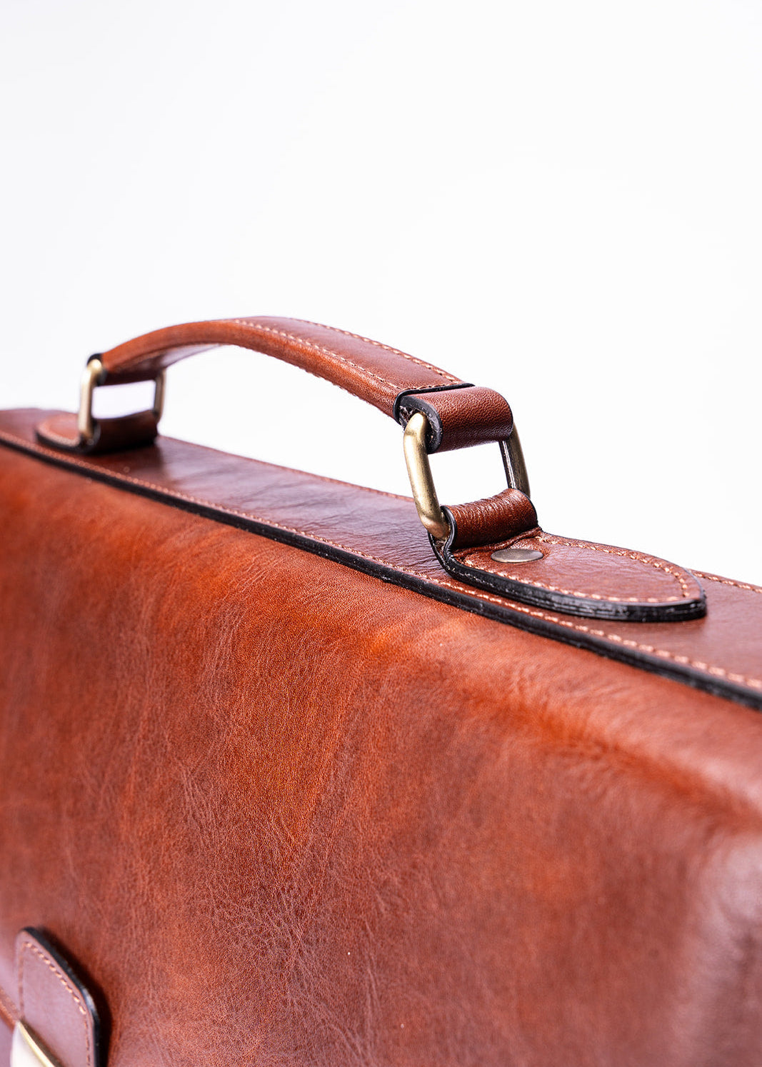 FERROW briefcase brown full-grain leather
