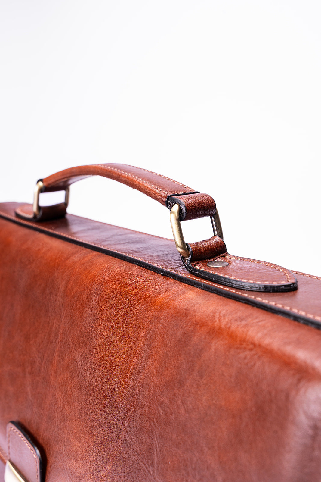 FERROW briefcase brown full-grain leather