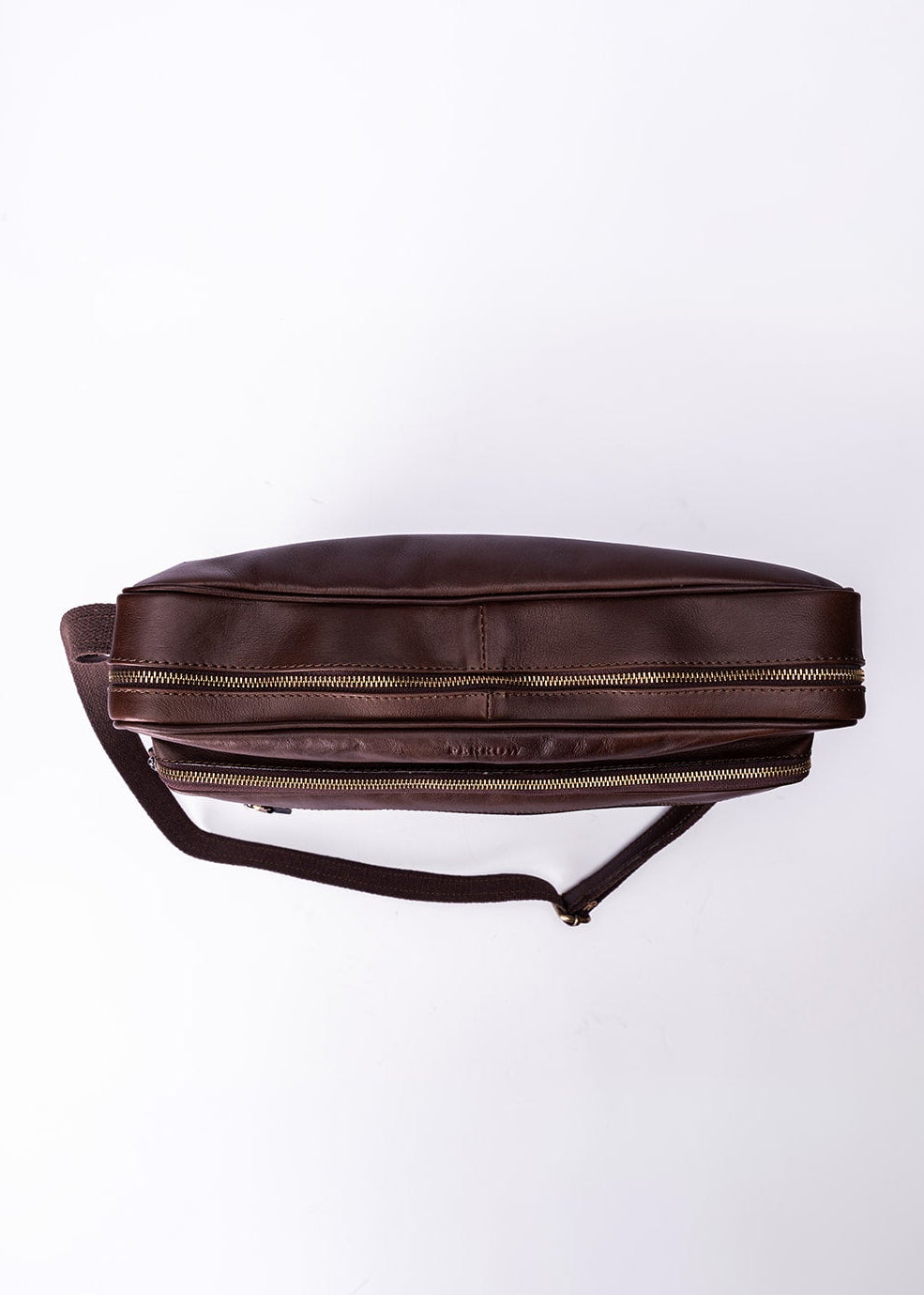 FERROW messenger bag dark brown full-grain calfskin
