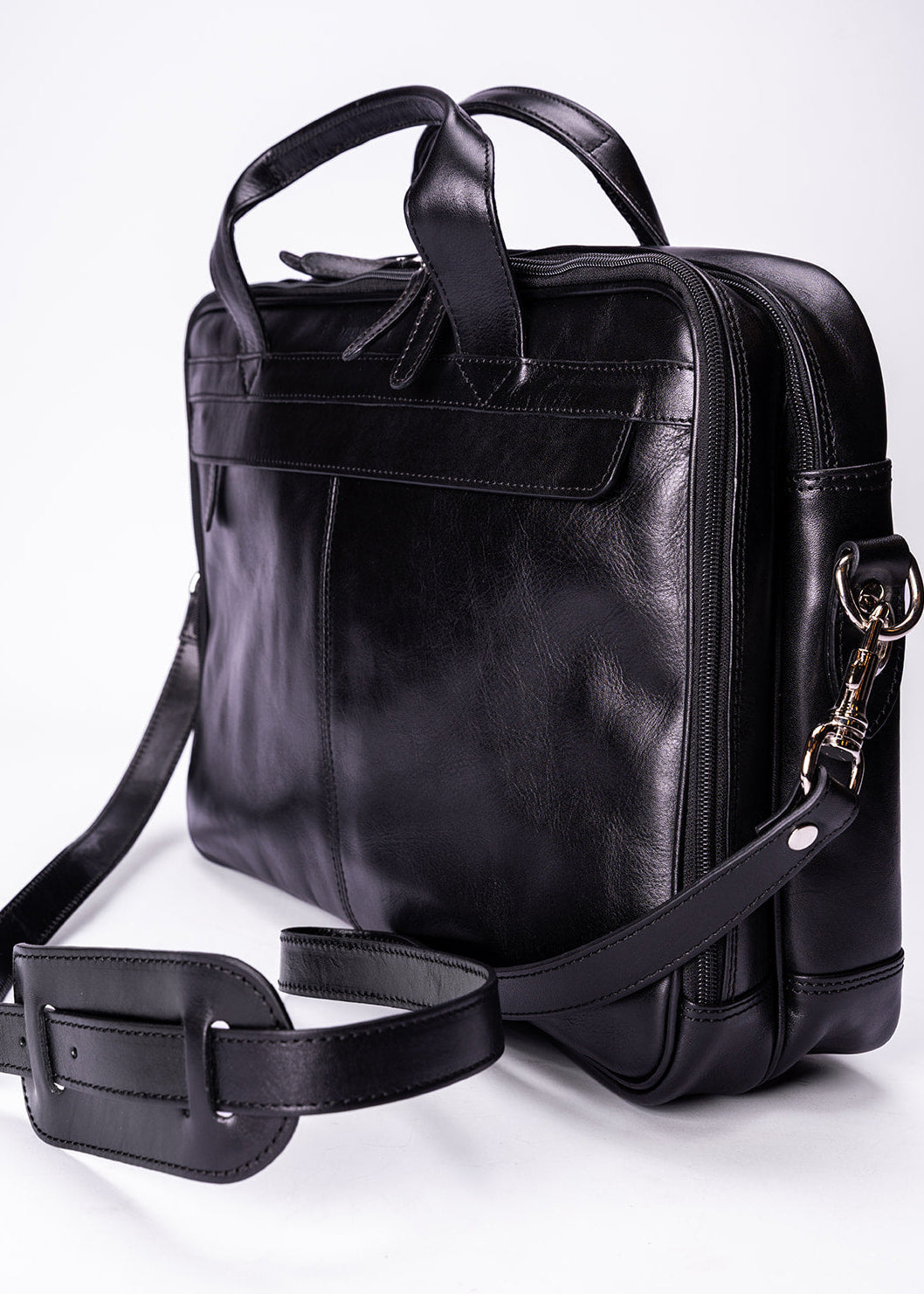 FERROW briefcase black full-grain calfskin