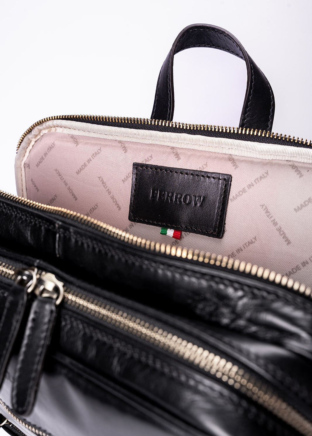 FERROW backpack black full-grain calfskin
