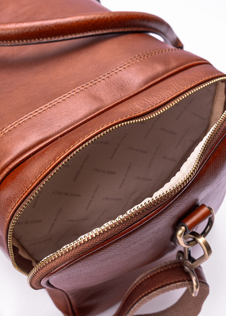 FERROW travel bag brown full-grain leather