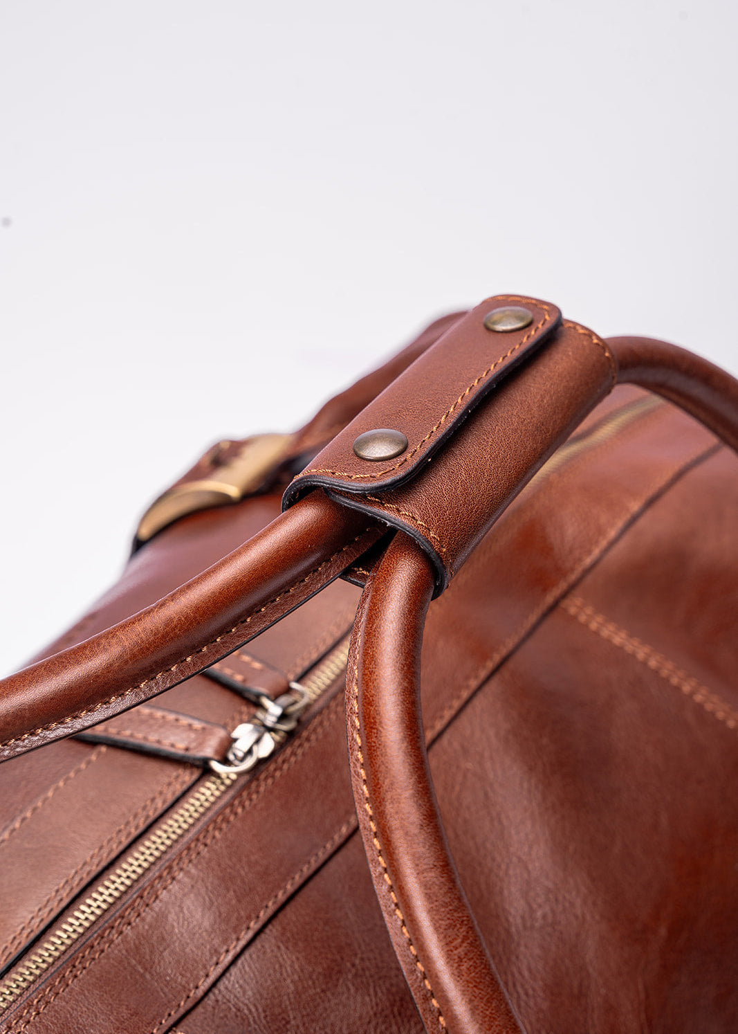FERROW travel bag brown full-grain calfskin