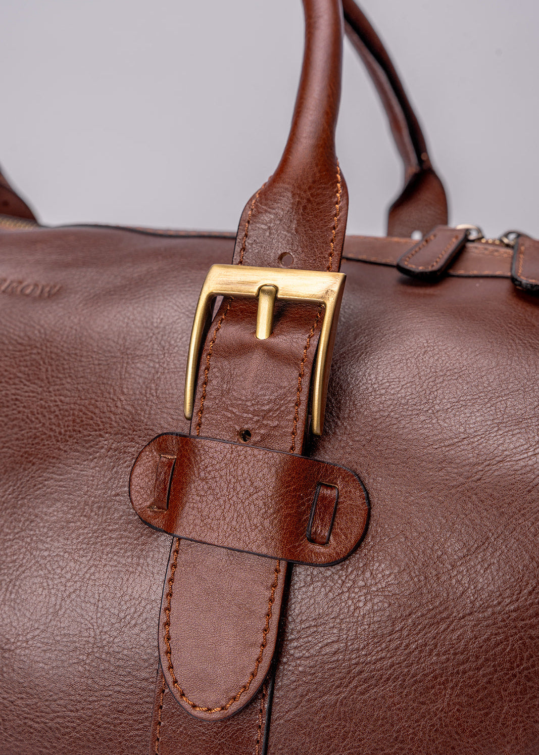 FERROW travel bag brown full-grain calfskin