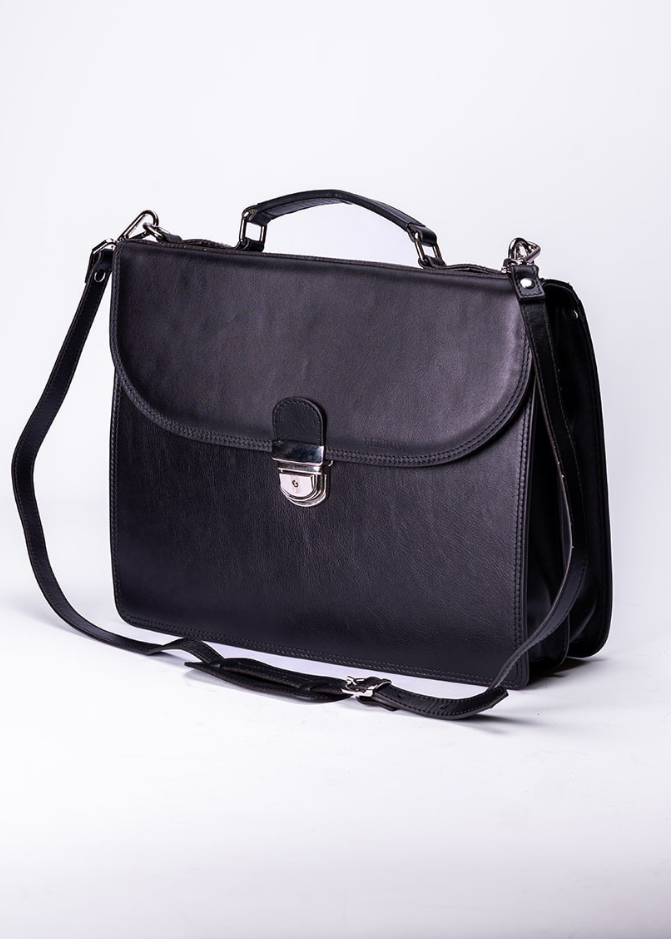 FERROW briefcase black full-grain leather