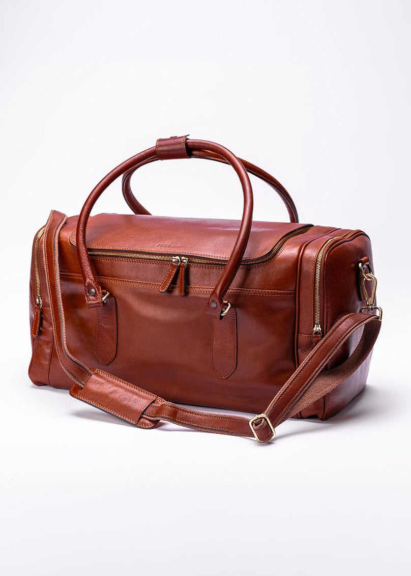 FERROW travel bag brown full-grain leather