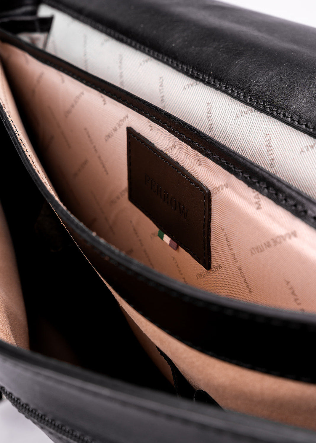 FERROW briefcase black full-grain calfskin leather