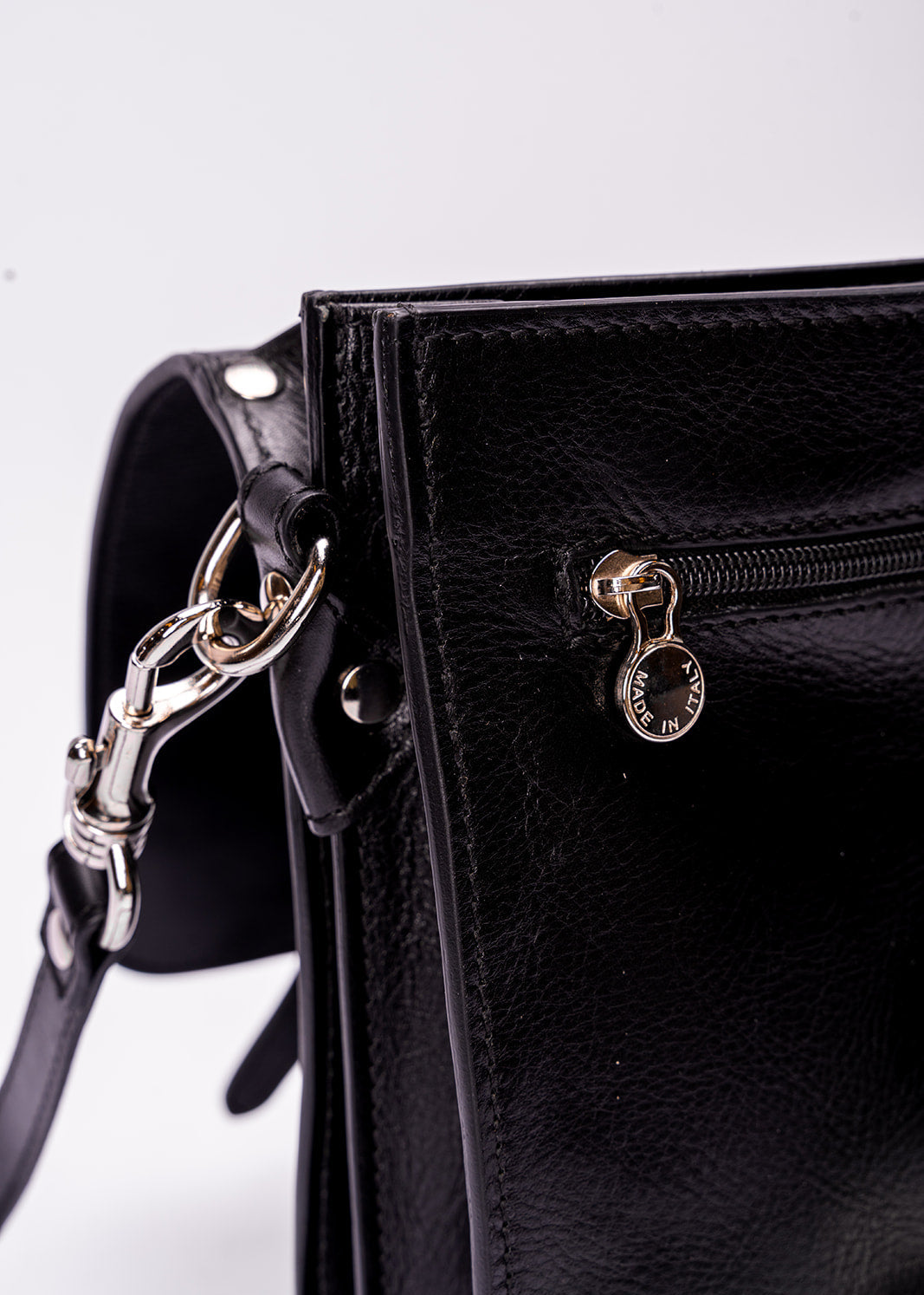 FERROW briefcase black full-grain calfskin leather