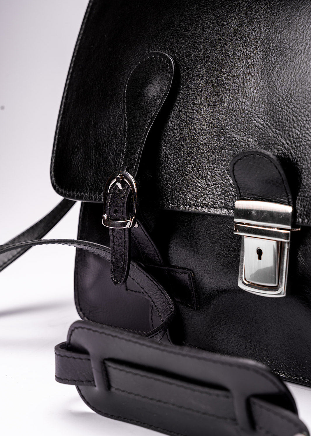 FERROW briefcase black full-grain calfskin leather