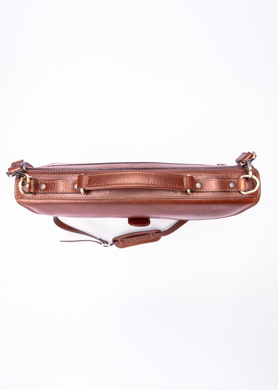 FERROW briefcase brown full-grain leather