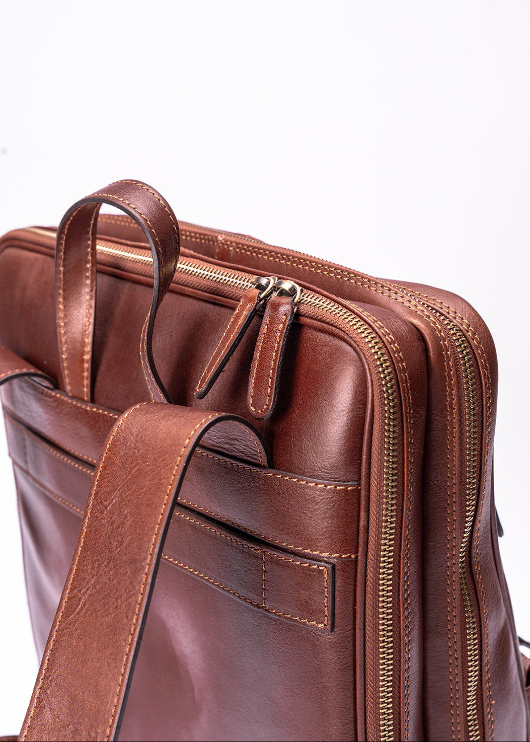FERROW backpack brown full-grain calfskin