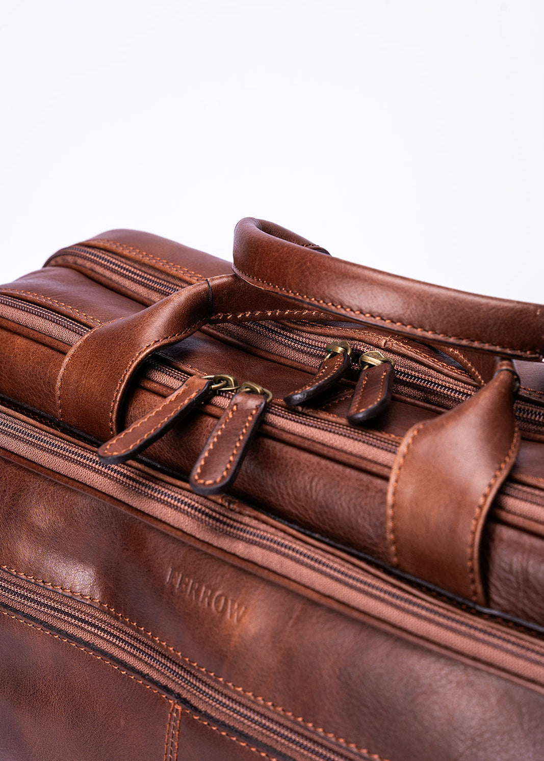 FERROW briefcase chestnut full-grain leather