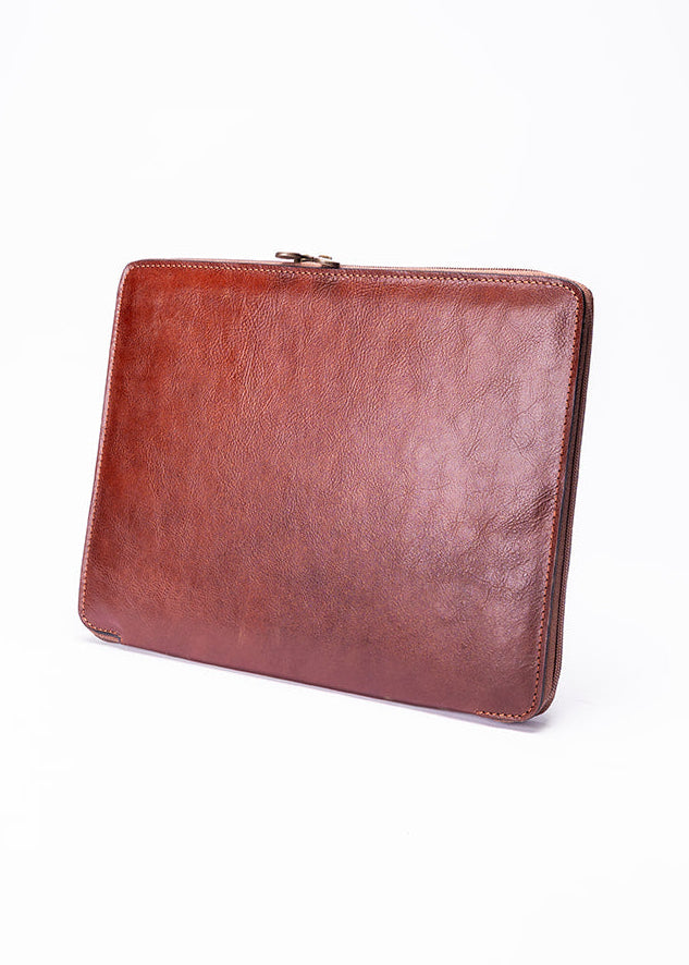 FERROW folio brown full-grain calfskin