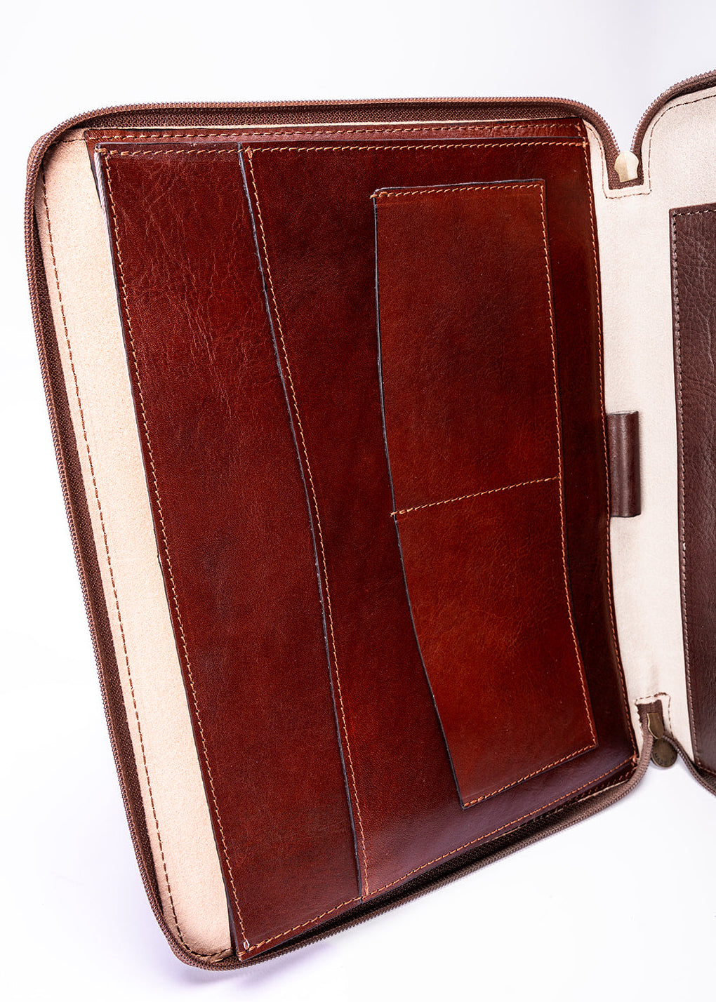 FERROW folio brown full-grain calfskin