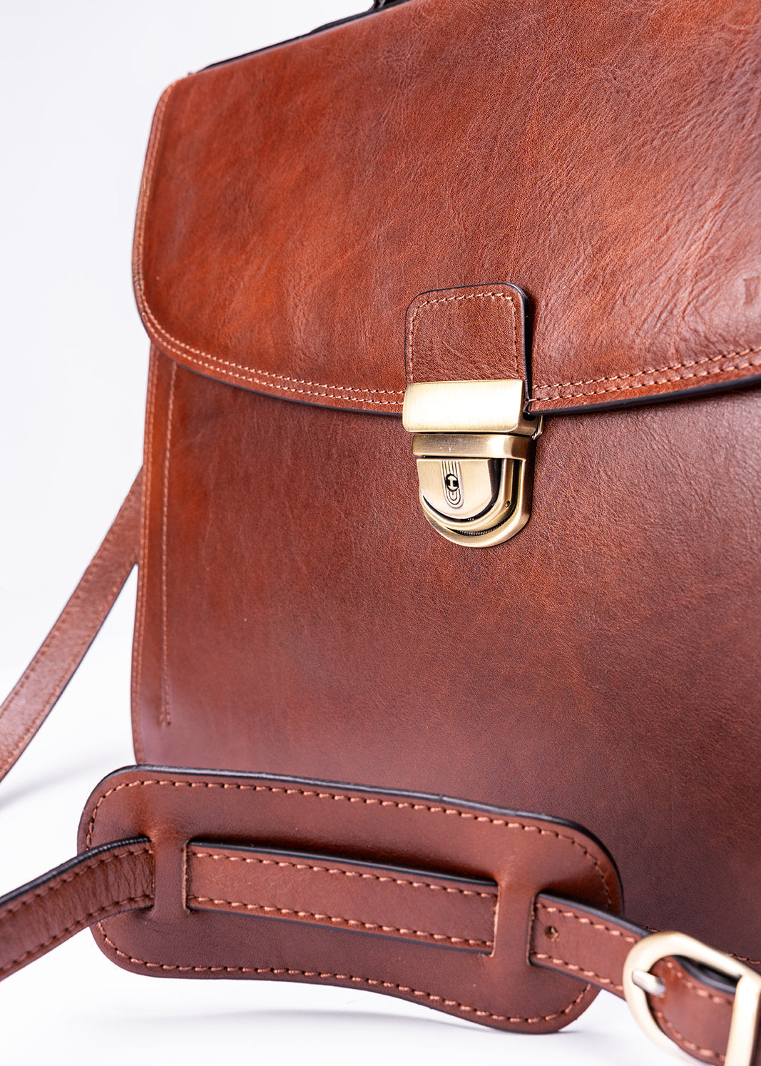 FERROW briefcase brown full-grain leather