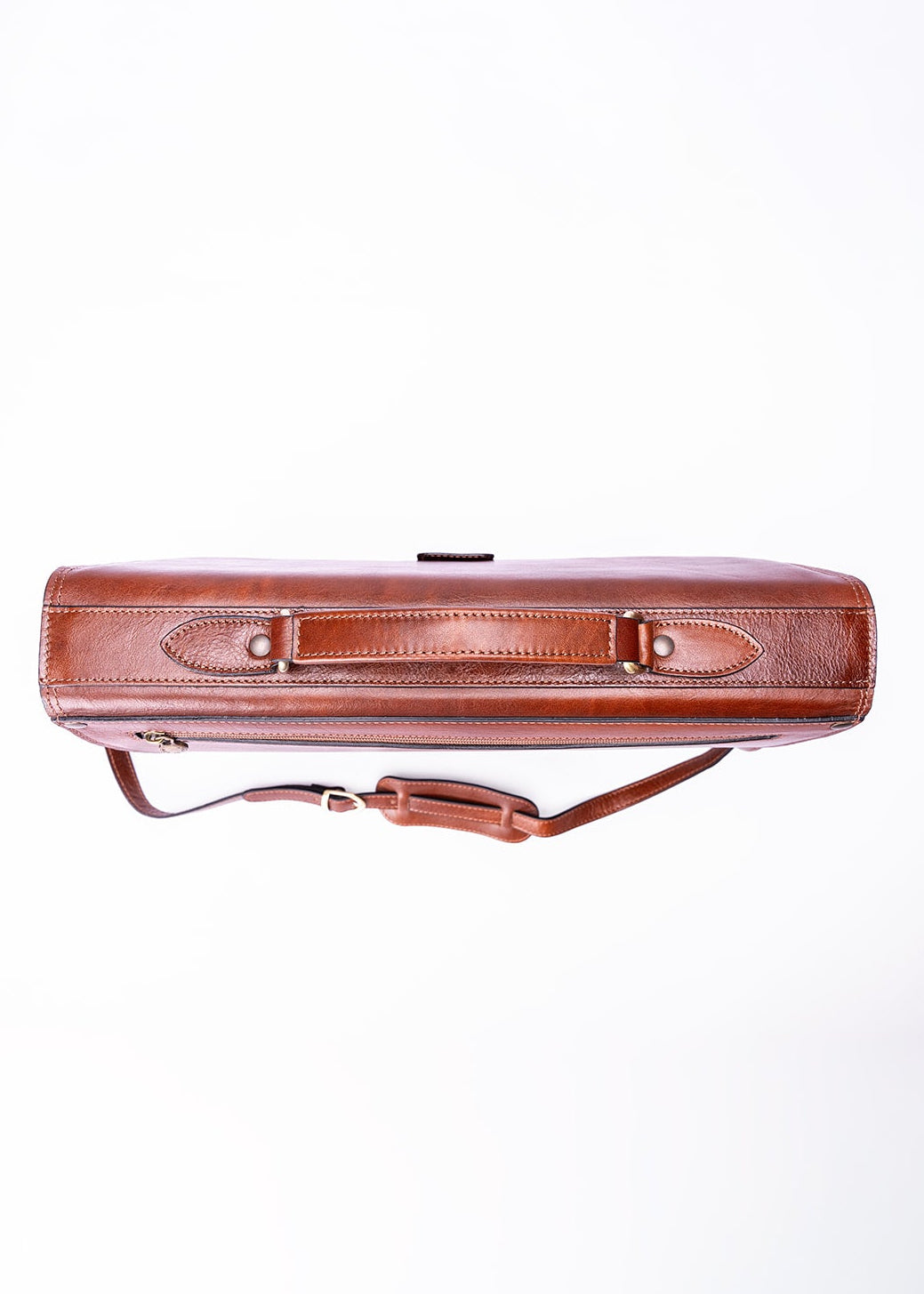 FERROW briefcase brown full-grain leather