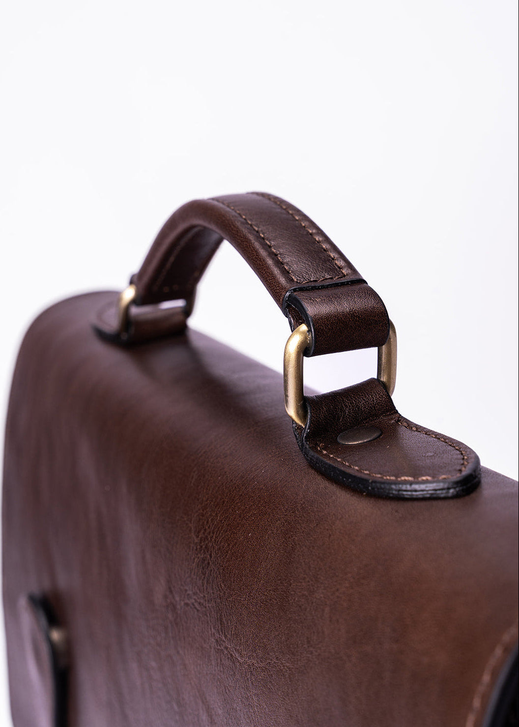 FERROW briefcase dark brown full-grain calfskin leather