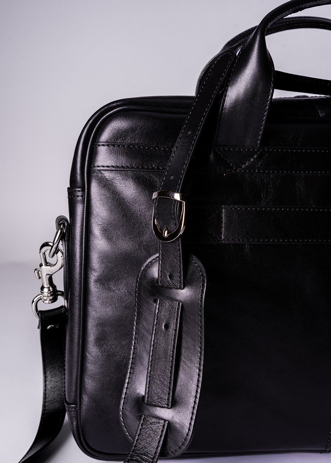 FERROW briefcase black full-grain calfskin