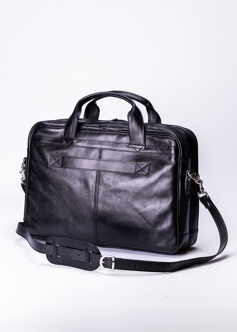 FERROW briefcase black full-grain calfskin