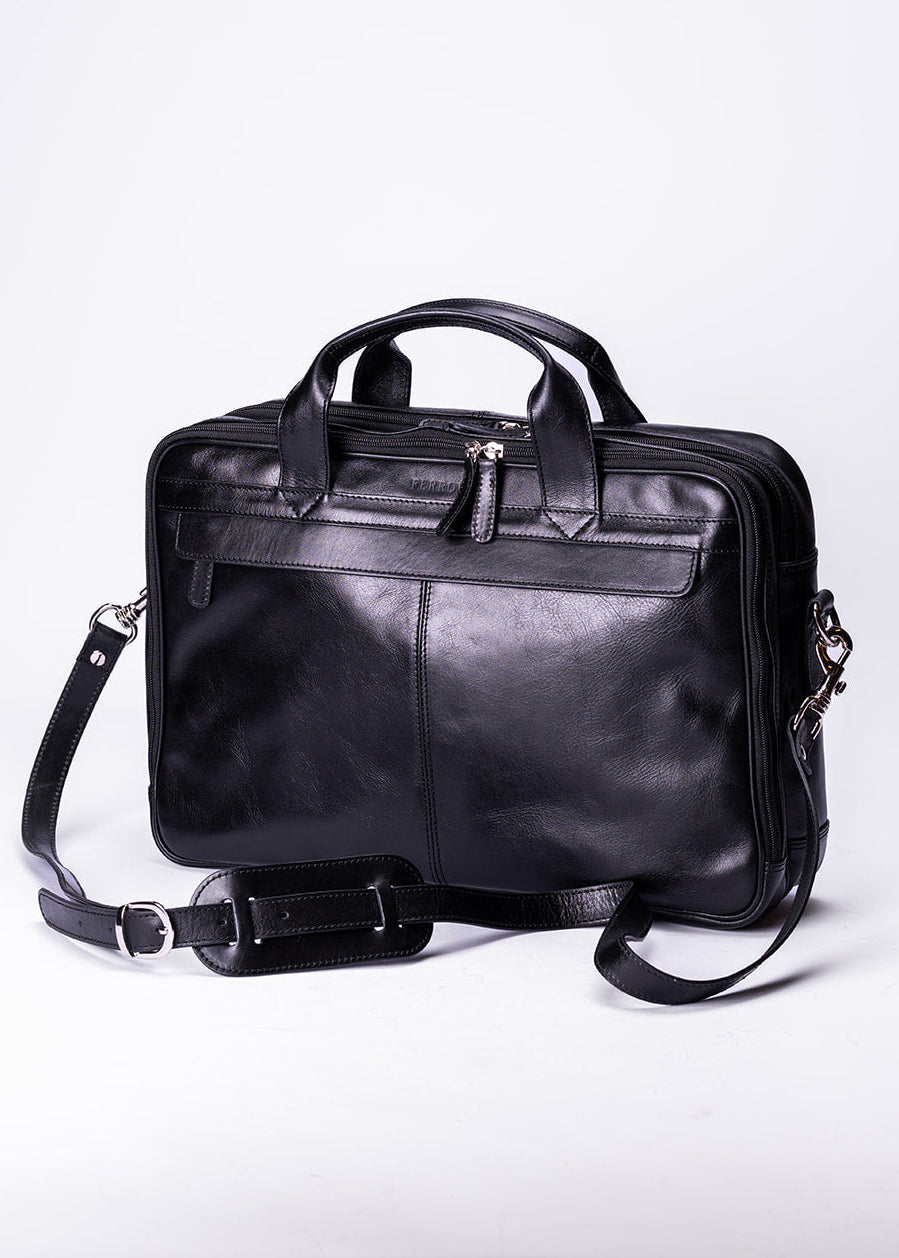 FERROW briefcase black full-grain calfskin