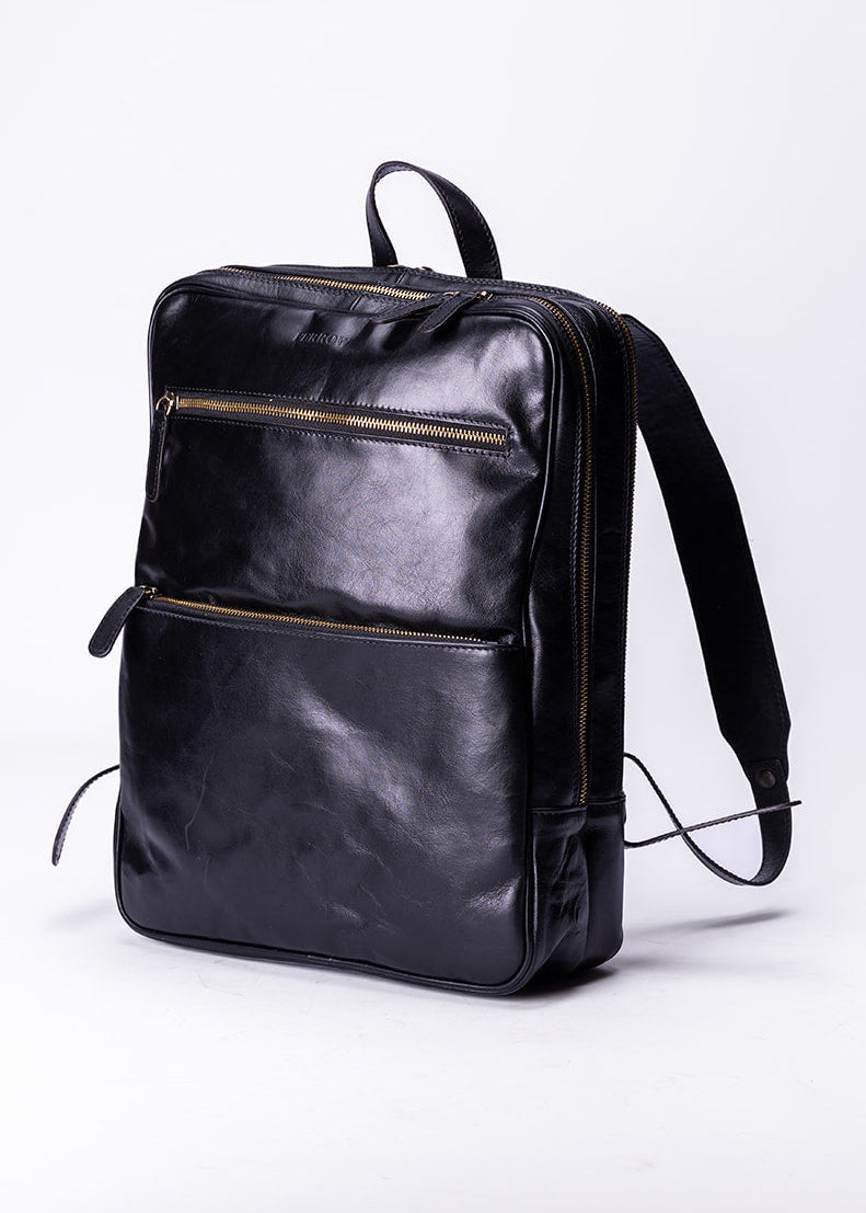 FERROW backpack black full-grain calfskin