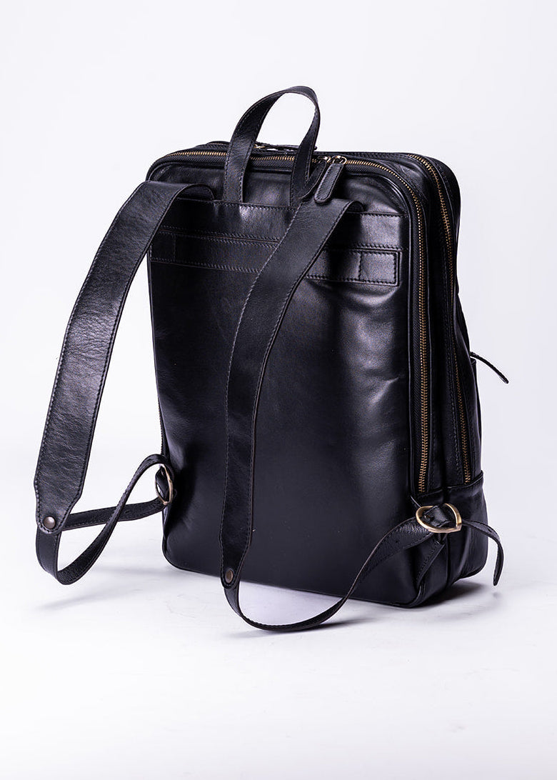 FERROW backpack black full-grain calfskin