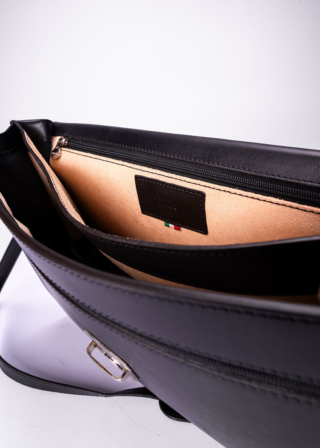 FERROW briefcase black full-grain leather