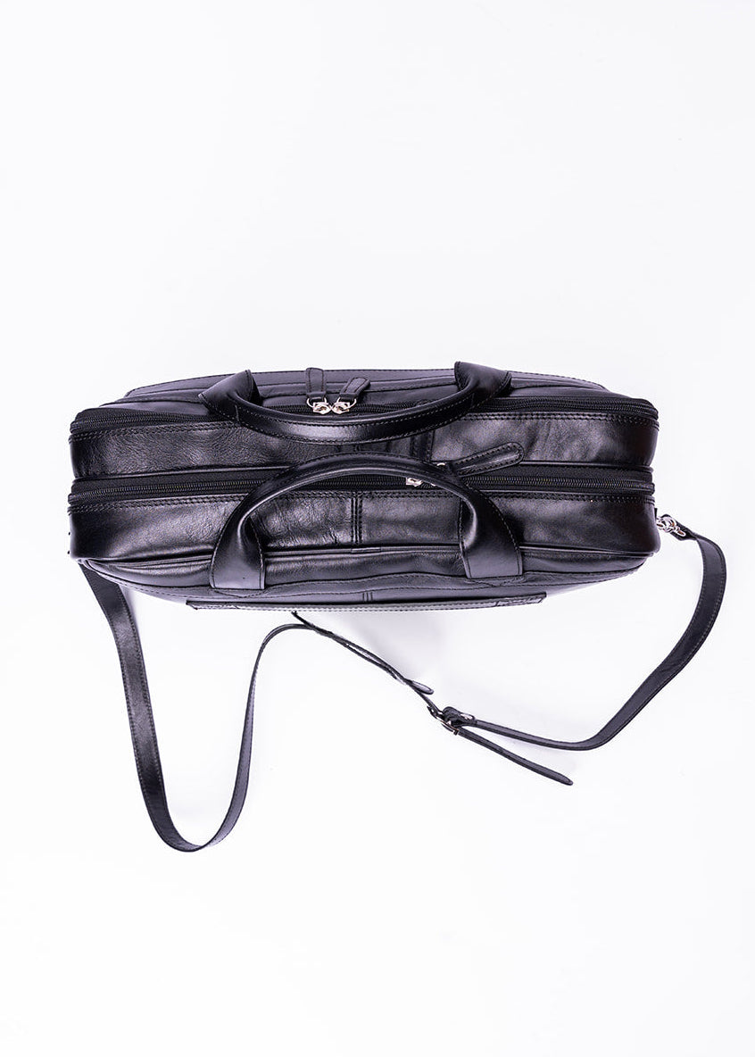 FERROW briefcase black full-grain calfskin