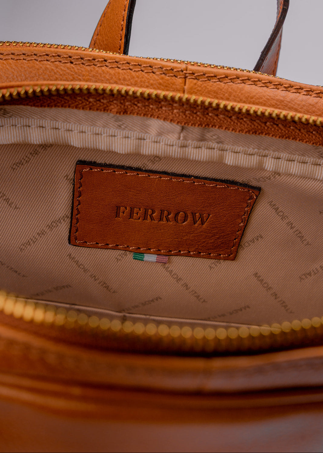 FERROW backpack gold full-grain calfskin