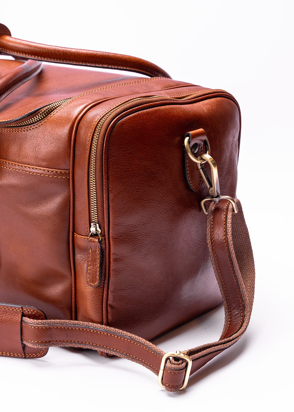 FERROW travel bag brown full-grain leather