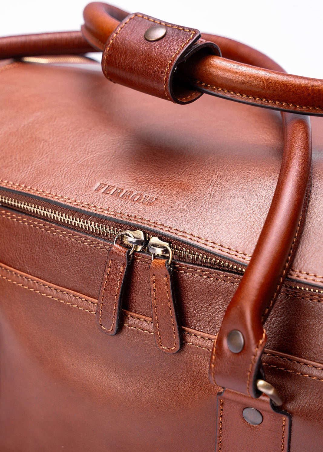 FERROW travel bag brown full-grain leather