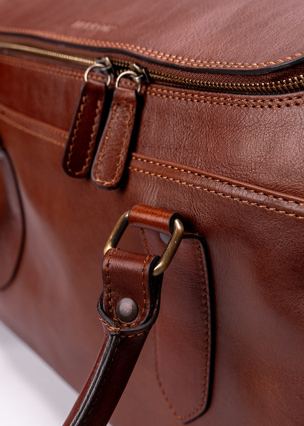 FERROW travel bag brown full-grain leather