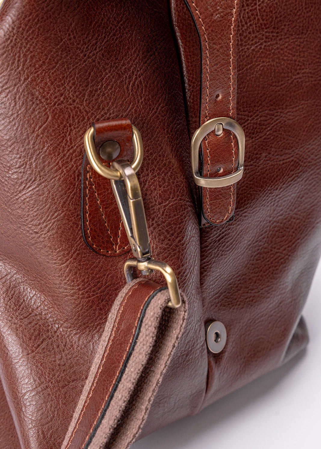 FERROW travel bag brown full-grain calfskin