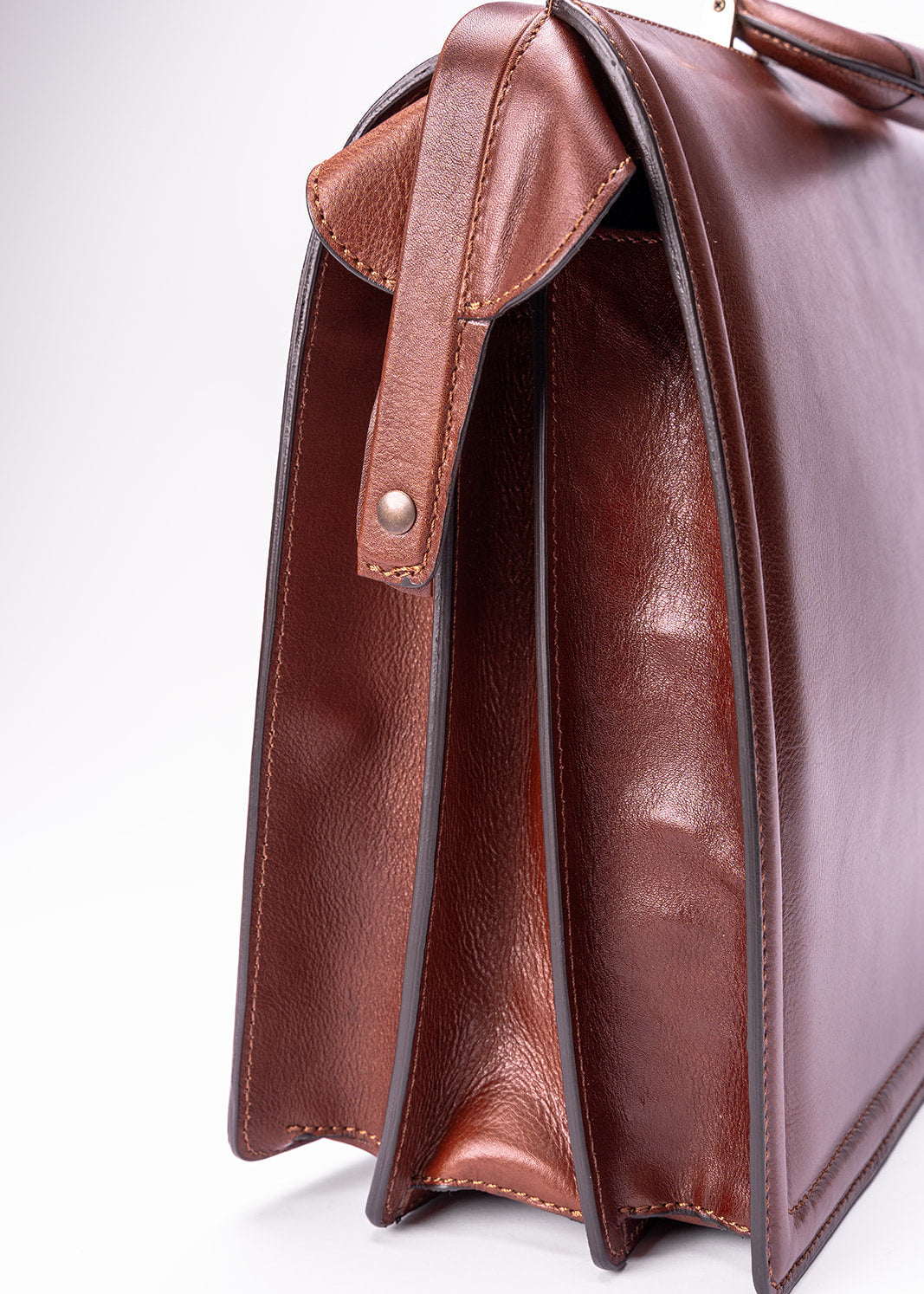 FERROW briefcase brown full-grain leather